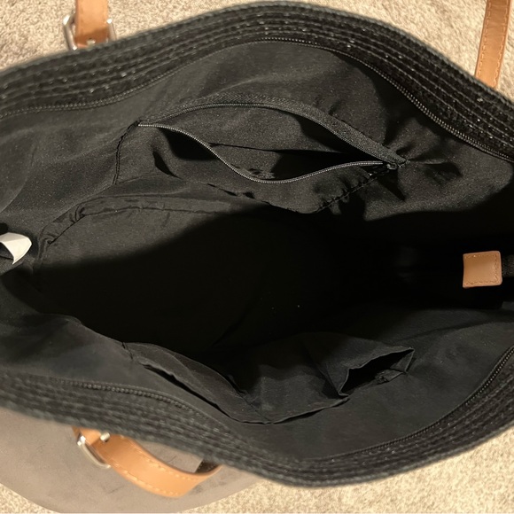 Black spring/summer handbag with leather strap - Picture 4 of 5